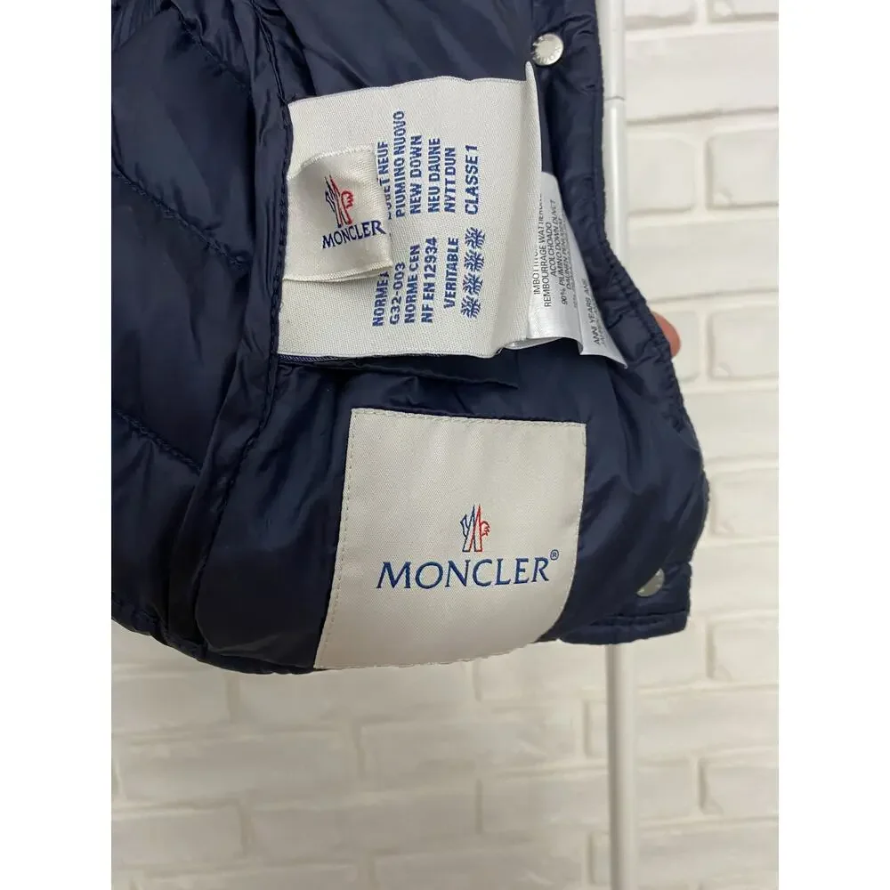 Moncler Down Vest Navy Blue Kid's Size 8/128